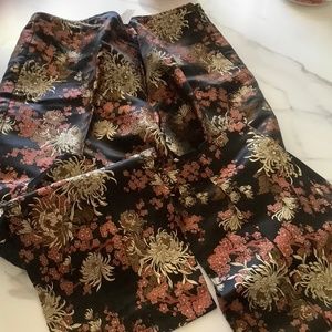 Pants ,black  with red and gold Flowers  ,Karen Kane ,lifestyle, size 12